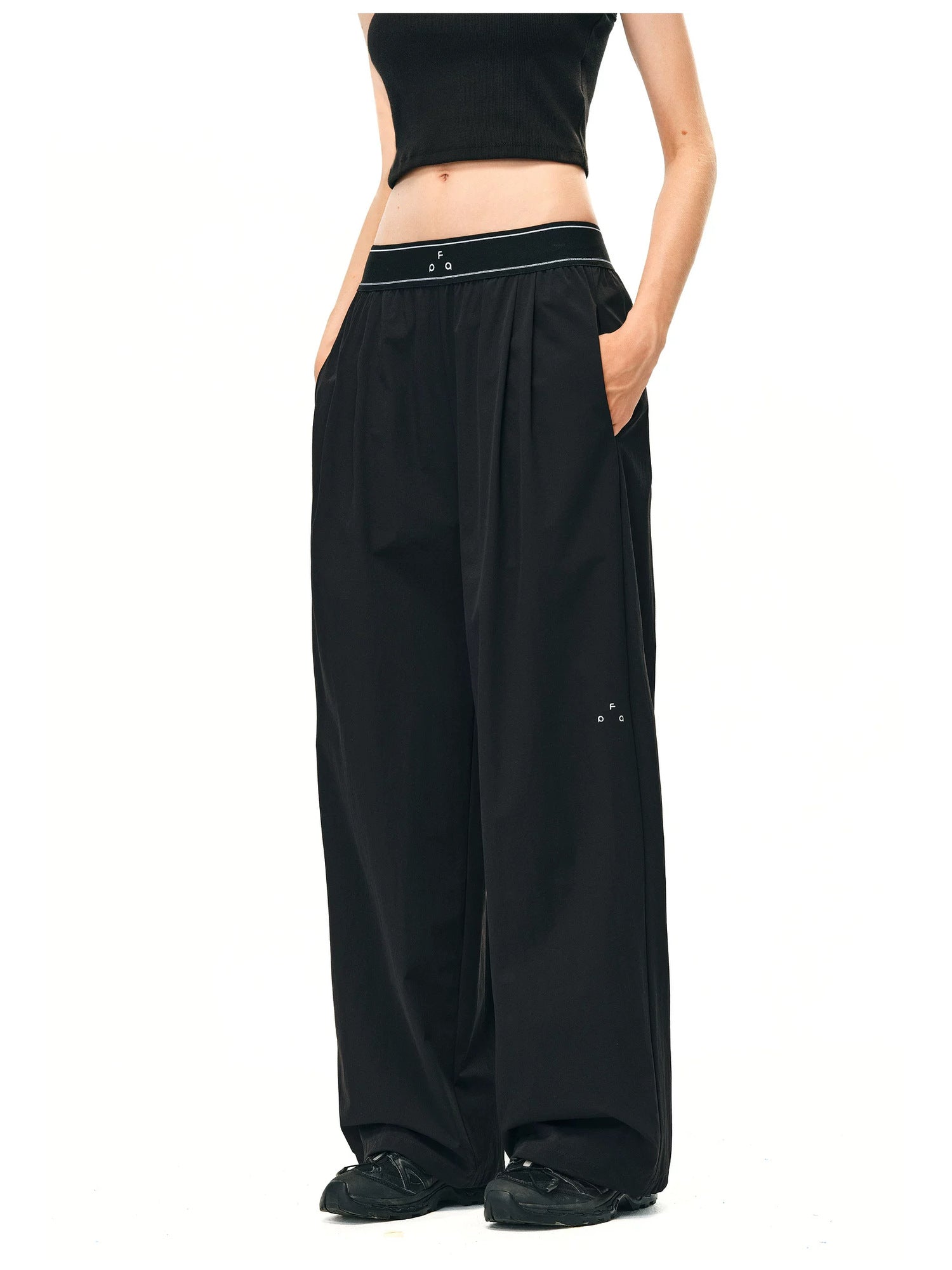 FPA High-Waist Quick-Dry Wide-Leg Pants - Black 1