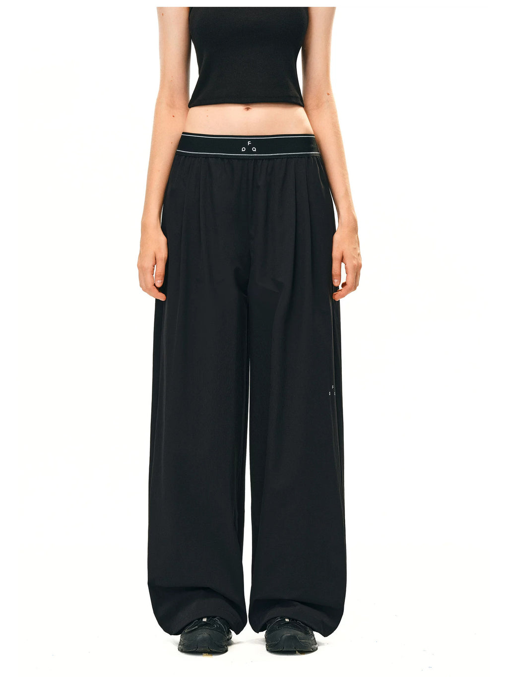FPA High-Waist Quick-Dry Wide-Leg Pants - Black 2