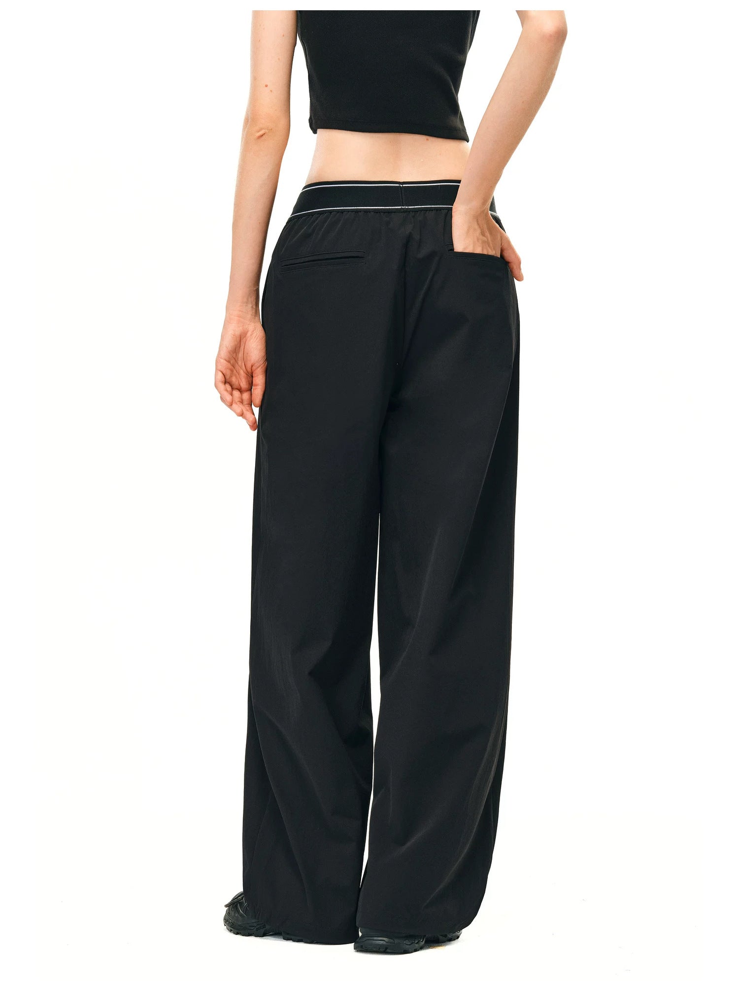 FPA High-Waist Quick-Dry Wide-Leg Pants - Black 4