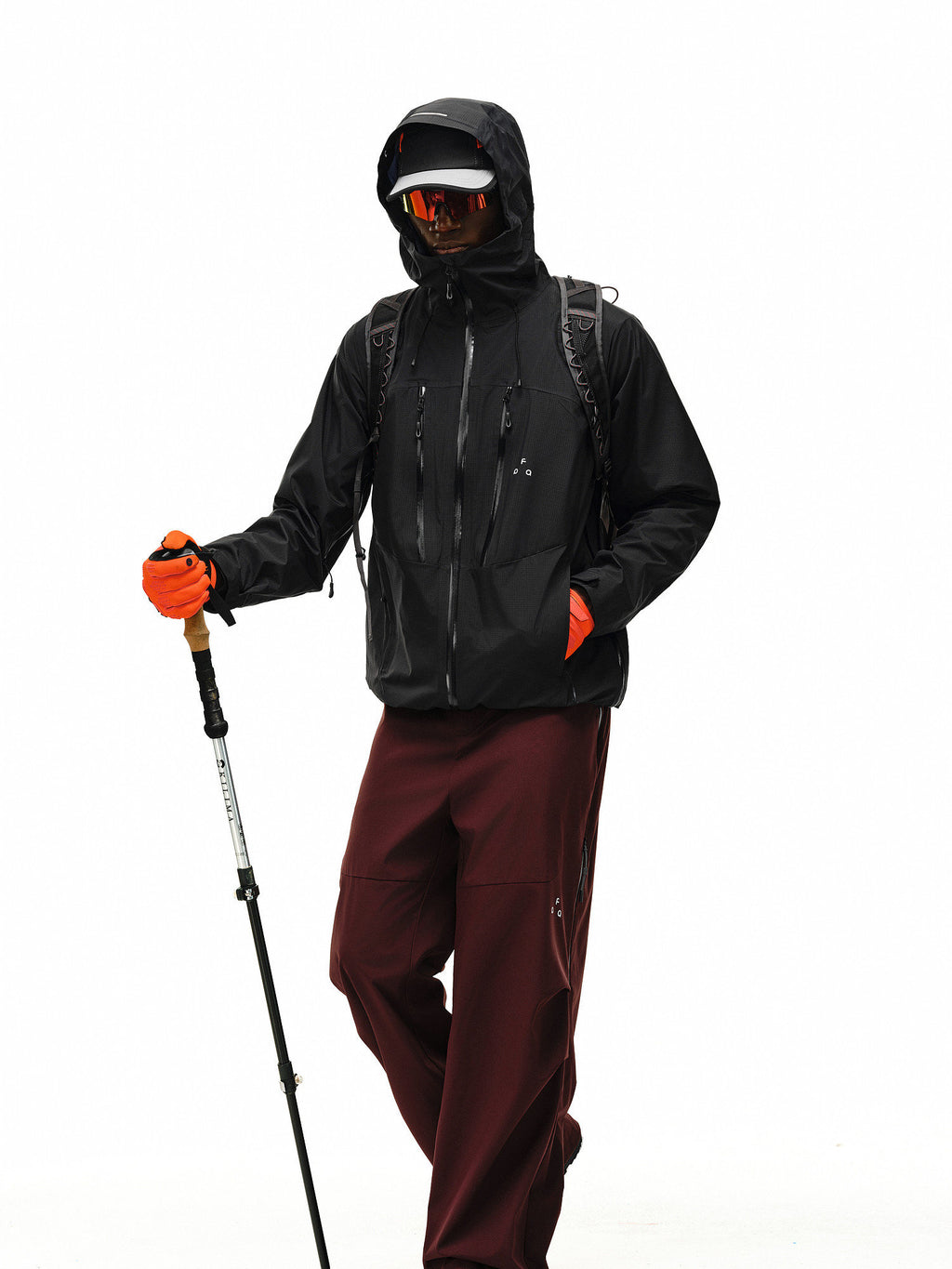 Full Pressure Glue Double Oblique Zipper Halsok Line Shell Jacket