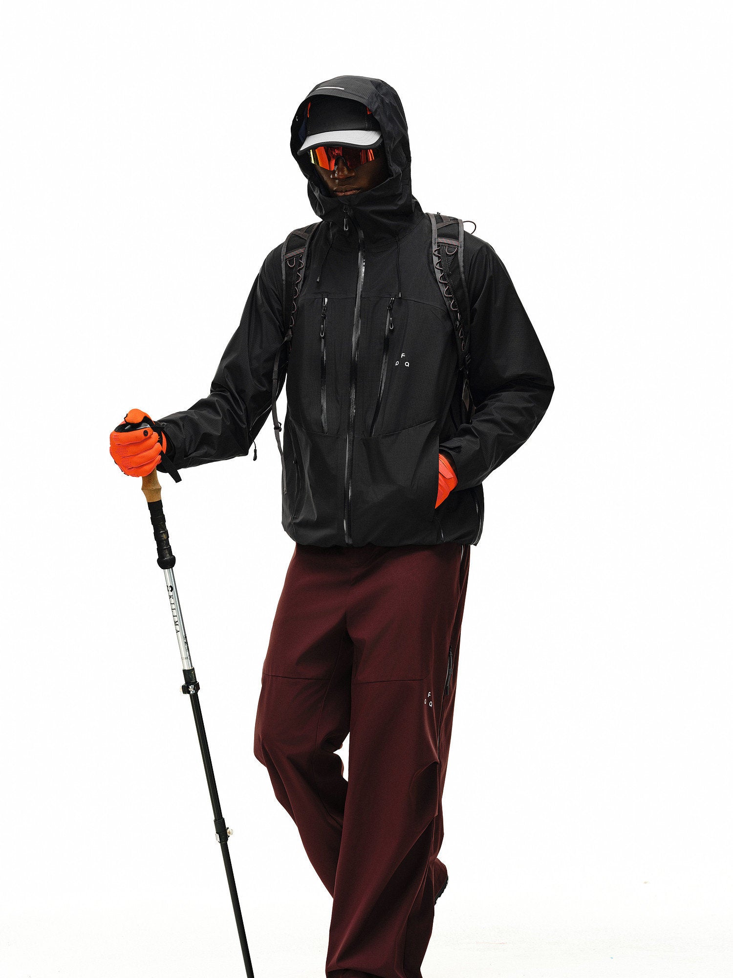 Full Pressure Glue Double Oblique Zipper Halsok Line Shell Jacket