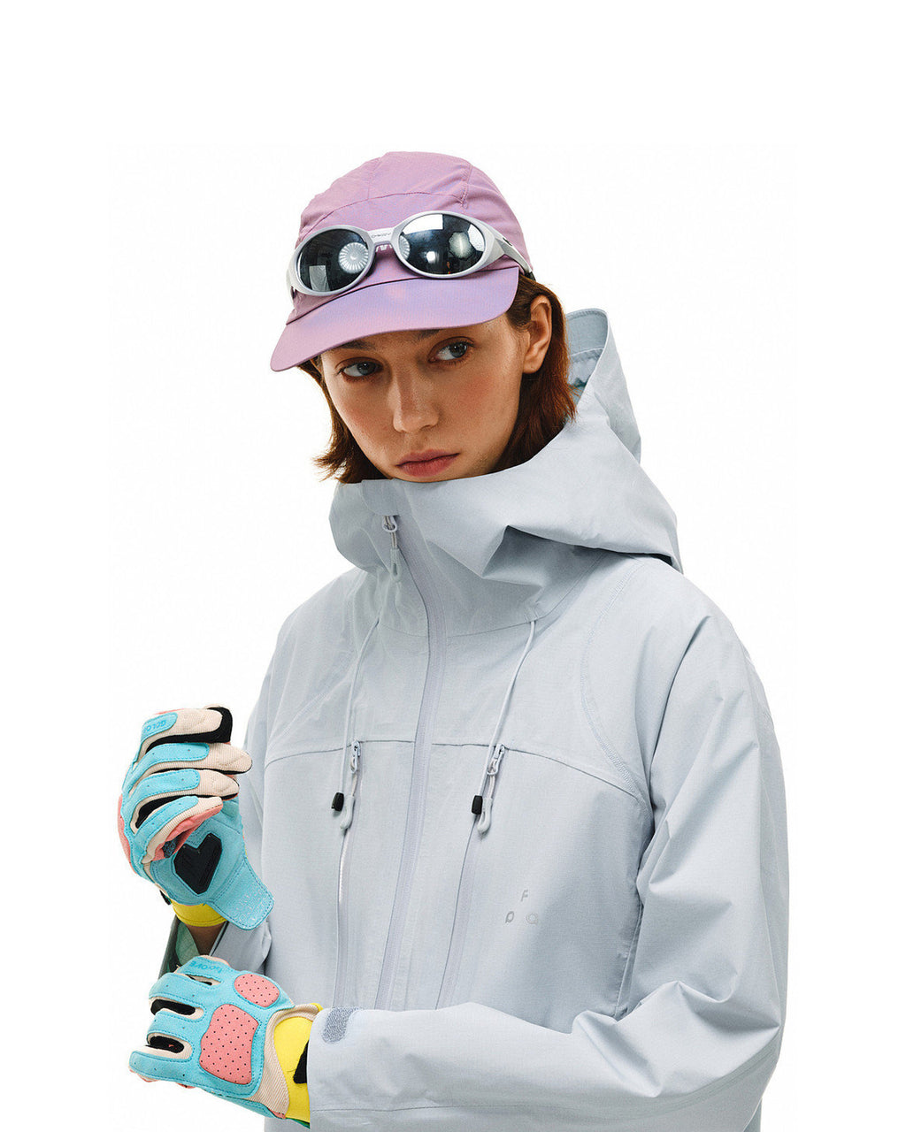 Full Pressure Glue Double Oblique Zipper Halsok Line Shell Jacket
