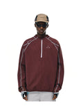 FPA UPF 50+ quick-dry half-zip long-sleeve top in Burgundy Red, front hero