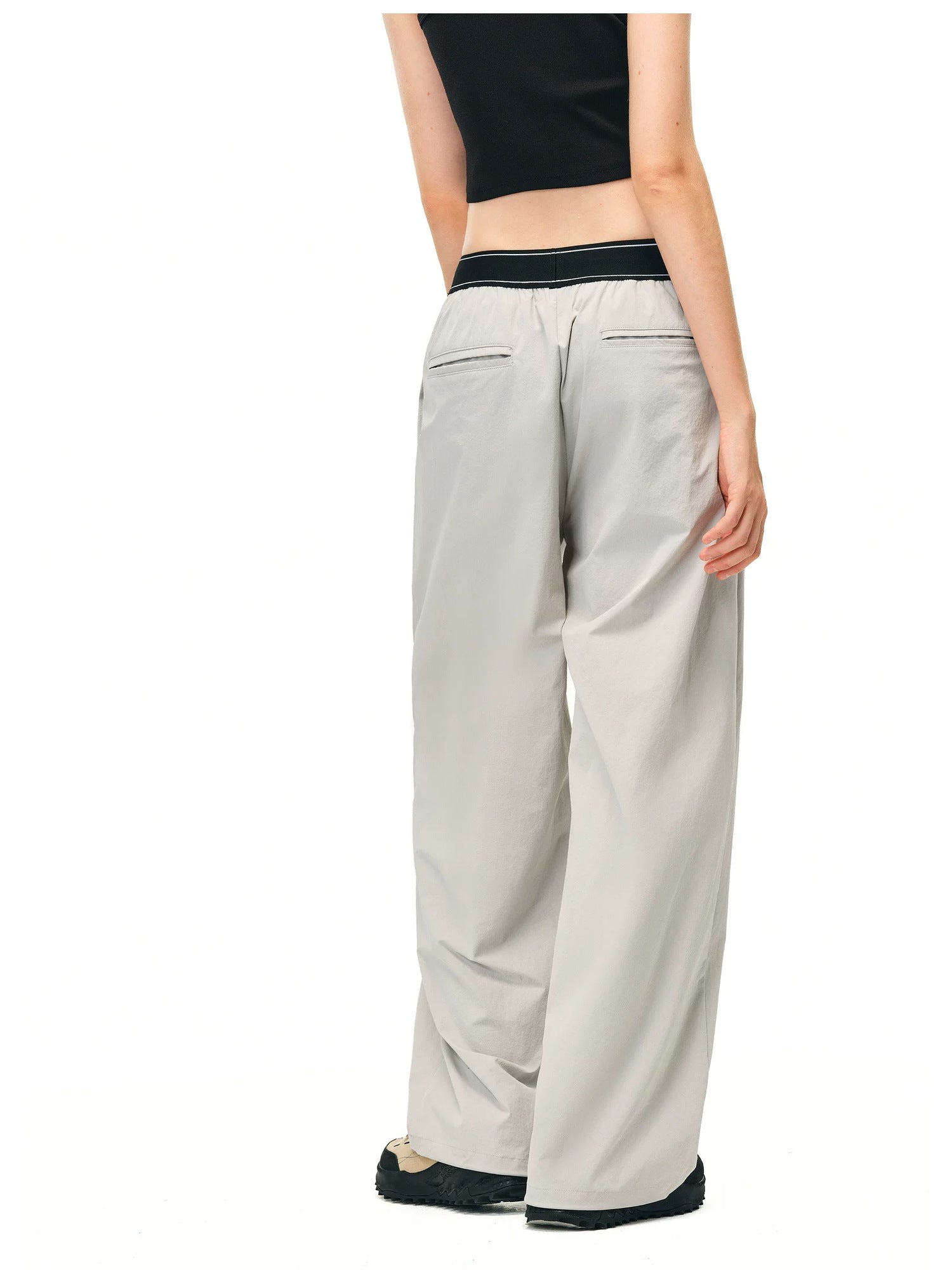 FPA High-Waist Quick-Dry Wide-Leg Pants - Grey 4