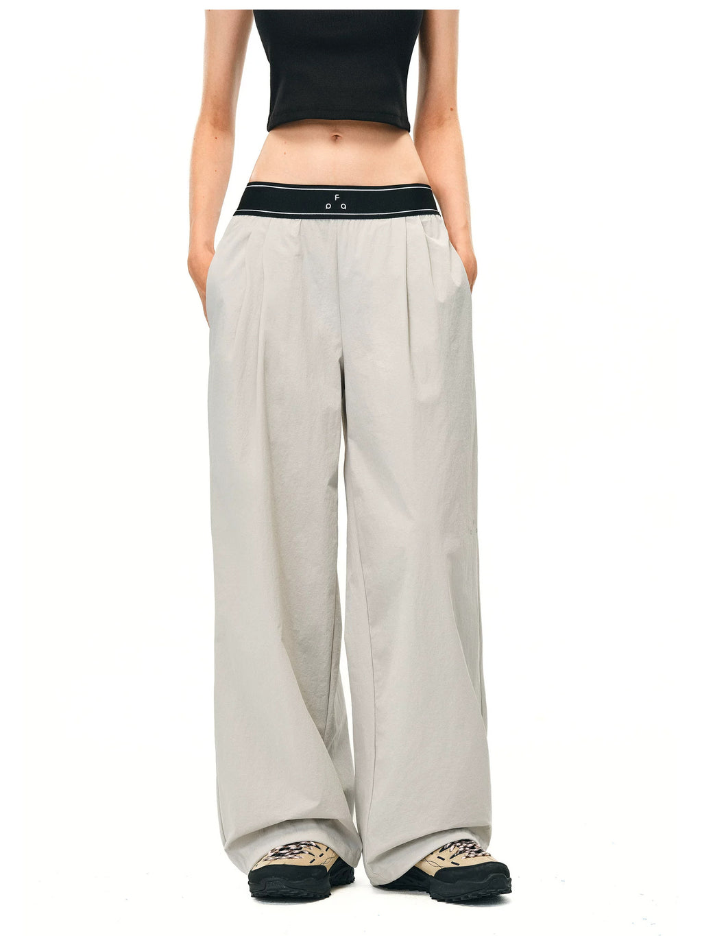 FPA High-Waist Quick-Dry Wide-Leg Pants - Grey 5