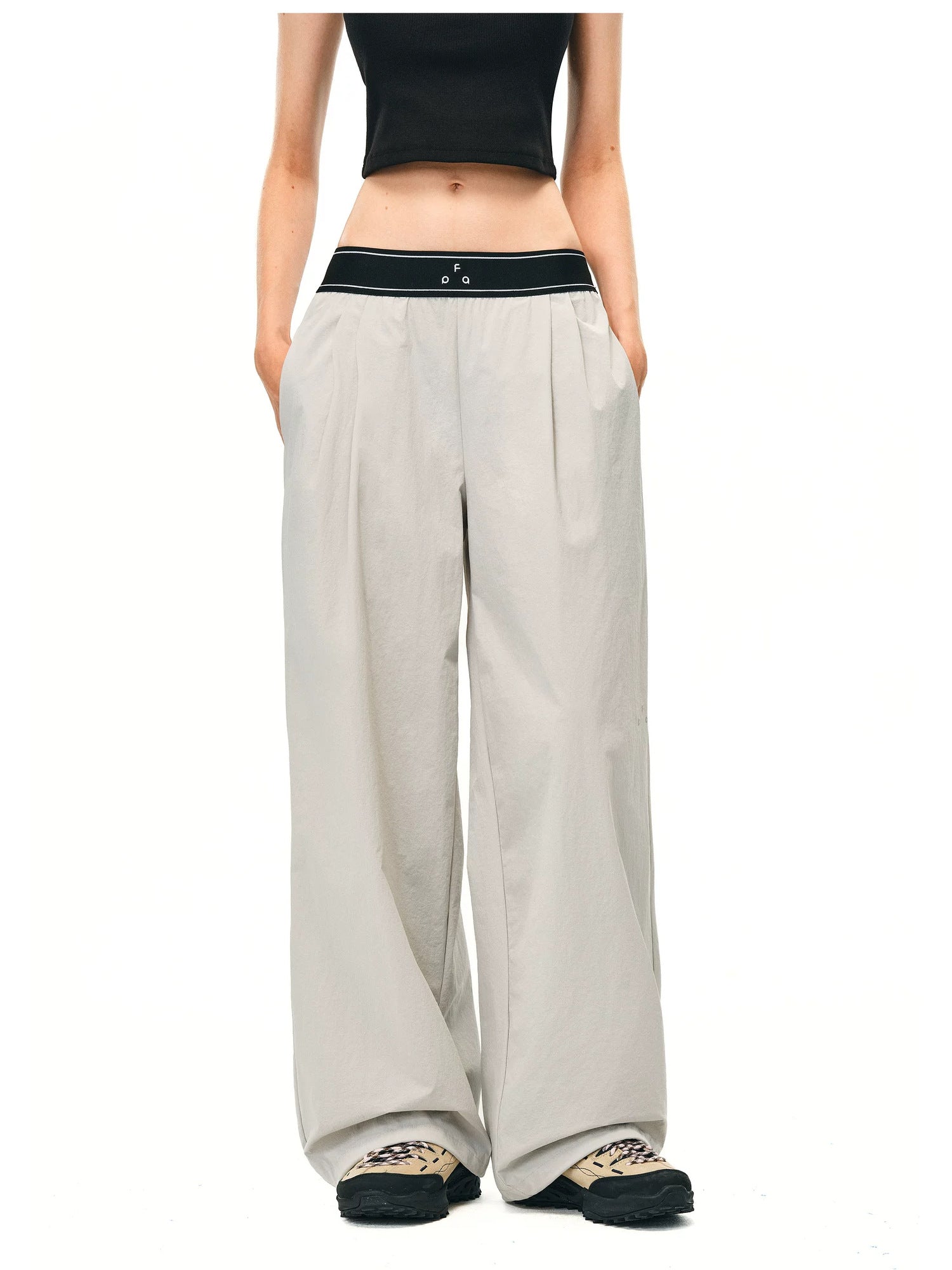 FPA High-Waist Quick-Dry Wide-Leg Pants - Grey 5