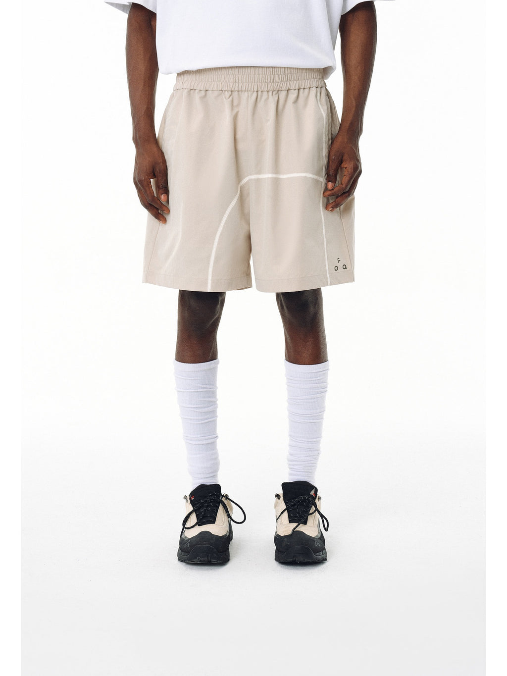 Contrast-Stitch Lightweight Training Shorts