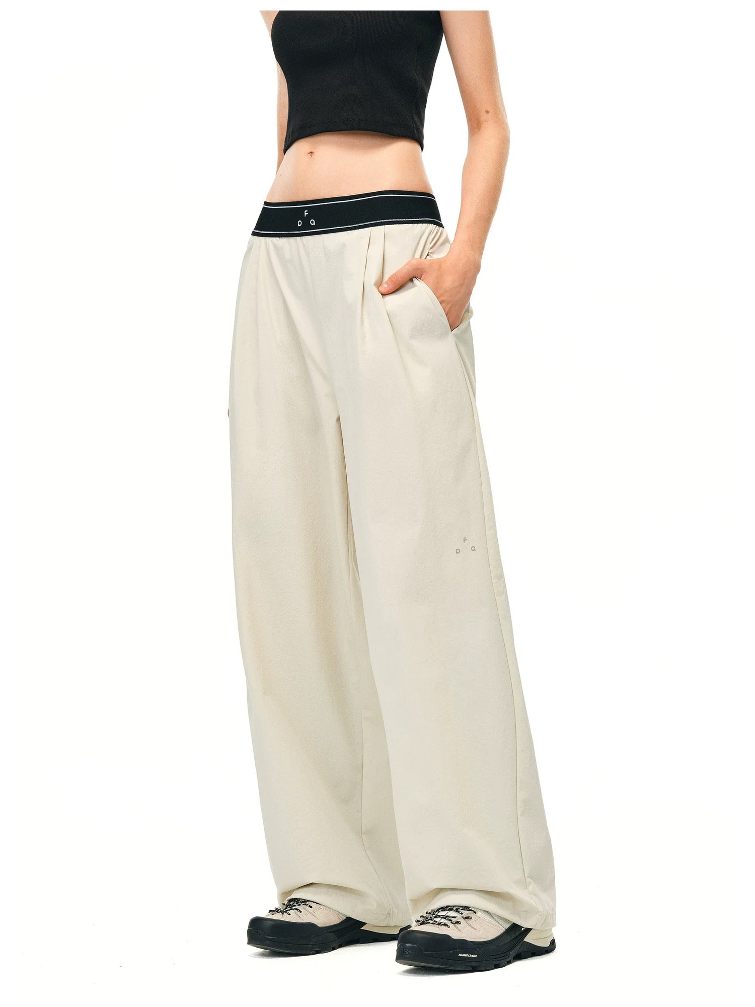 FPA High-Waist Quick-Dry Wide-Leg Pants - Off-White 1